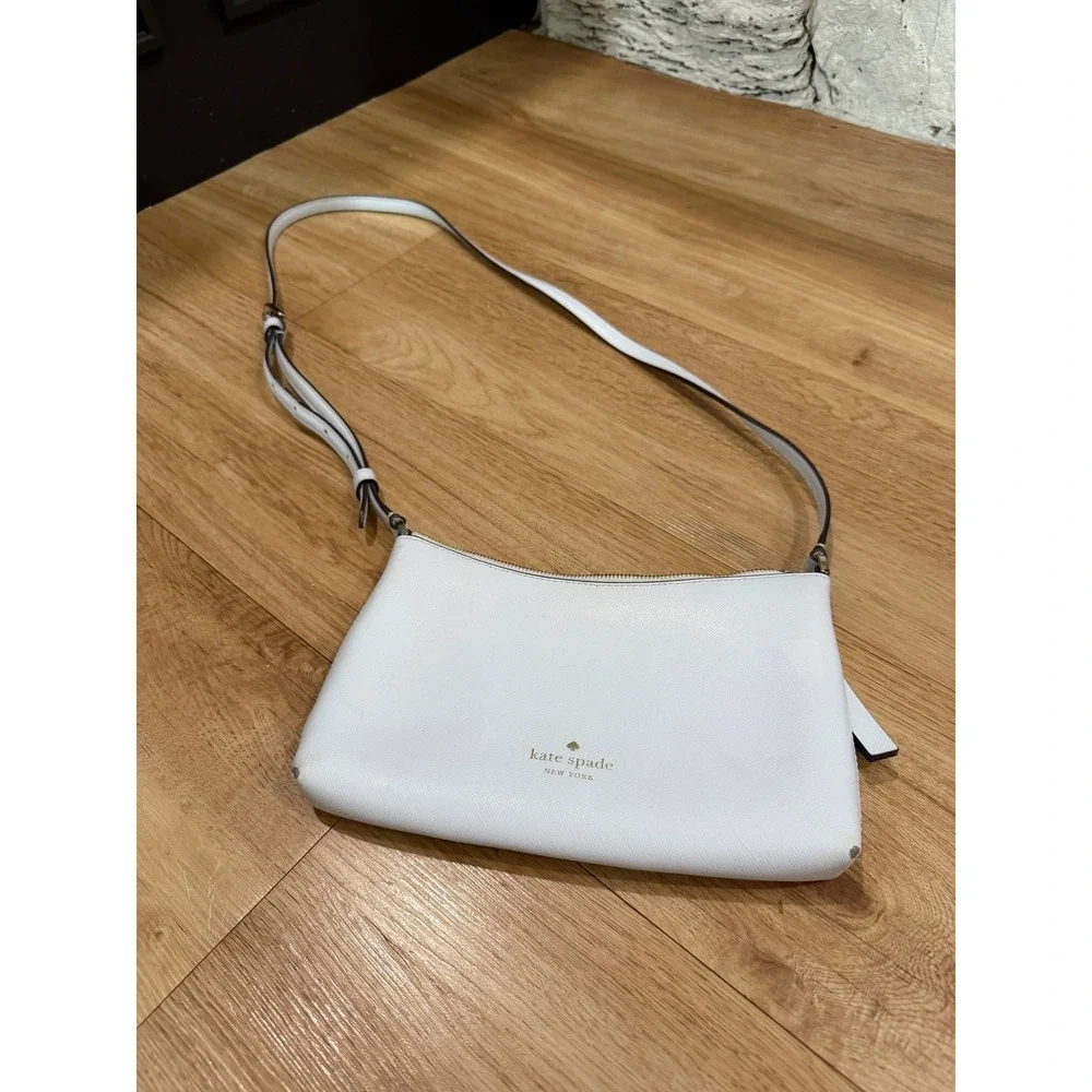Kate Spade New York Light Blue Leather Crossbody Bag Light Gold Hardware Slim
